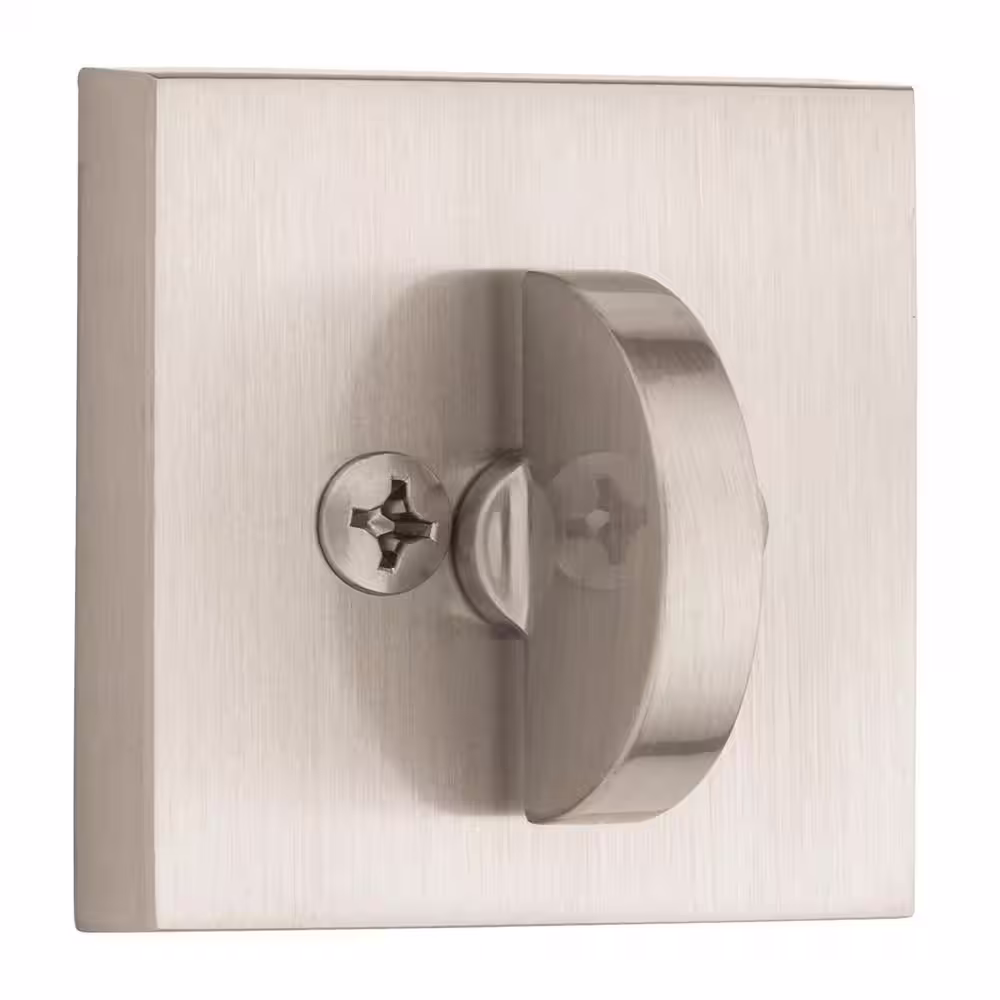 Baldwin Contemporary Square Keyed 1-Side Deadbolt in Satin Nickel