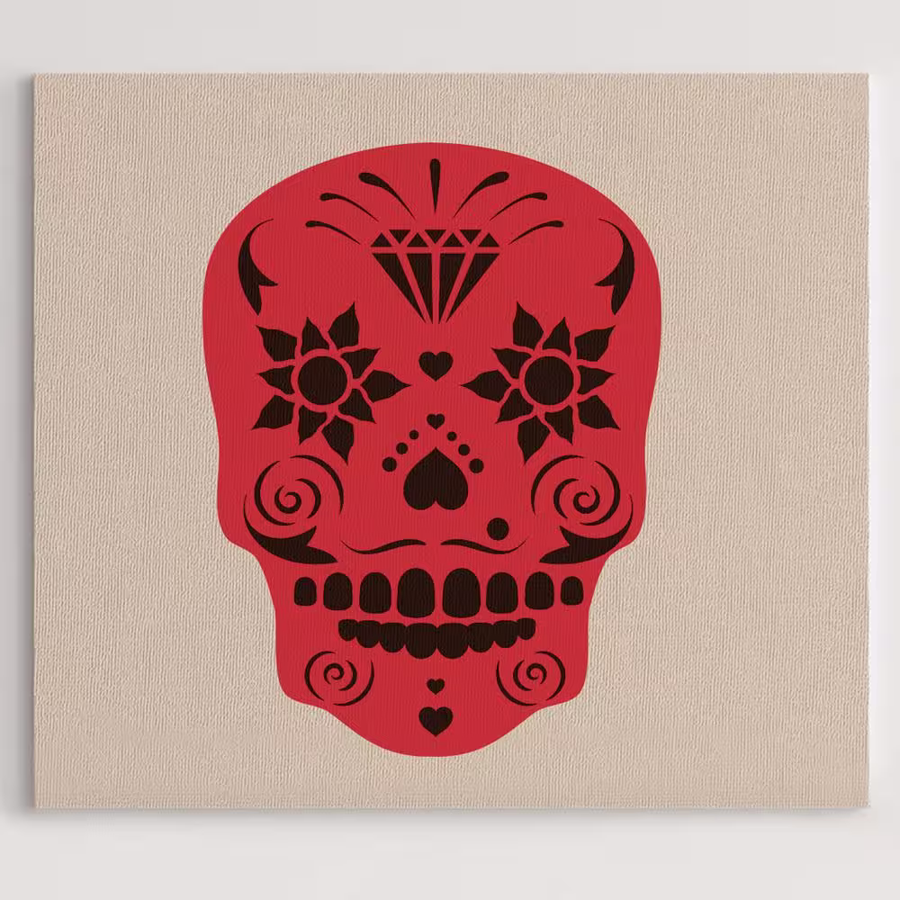 Stencil1 Sugar Skull 2 Layer Stencil