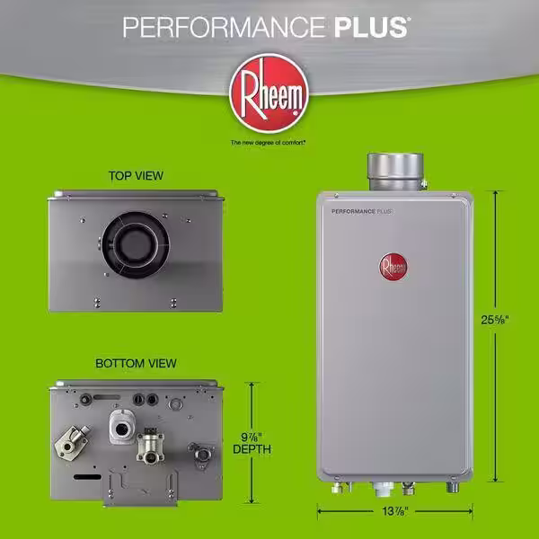 Rheem Performance Plus 8.4 GPM Liquid Propane Indoor Tankless Water Heater