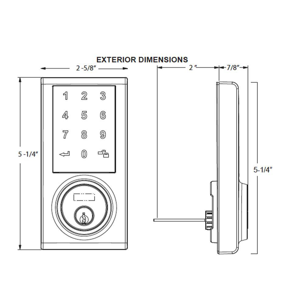 DELANEY HARDWARE Black Digital Touchscreen Single Cylinder Deadbolt