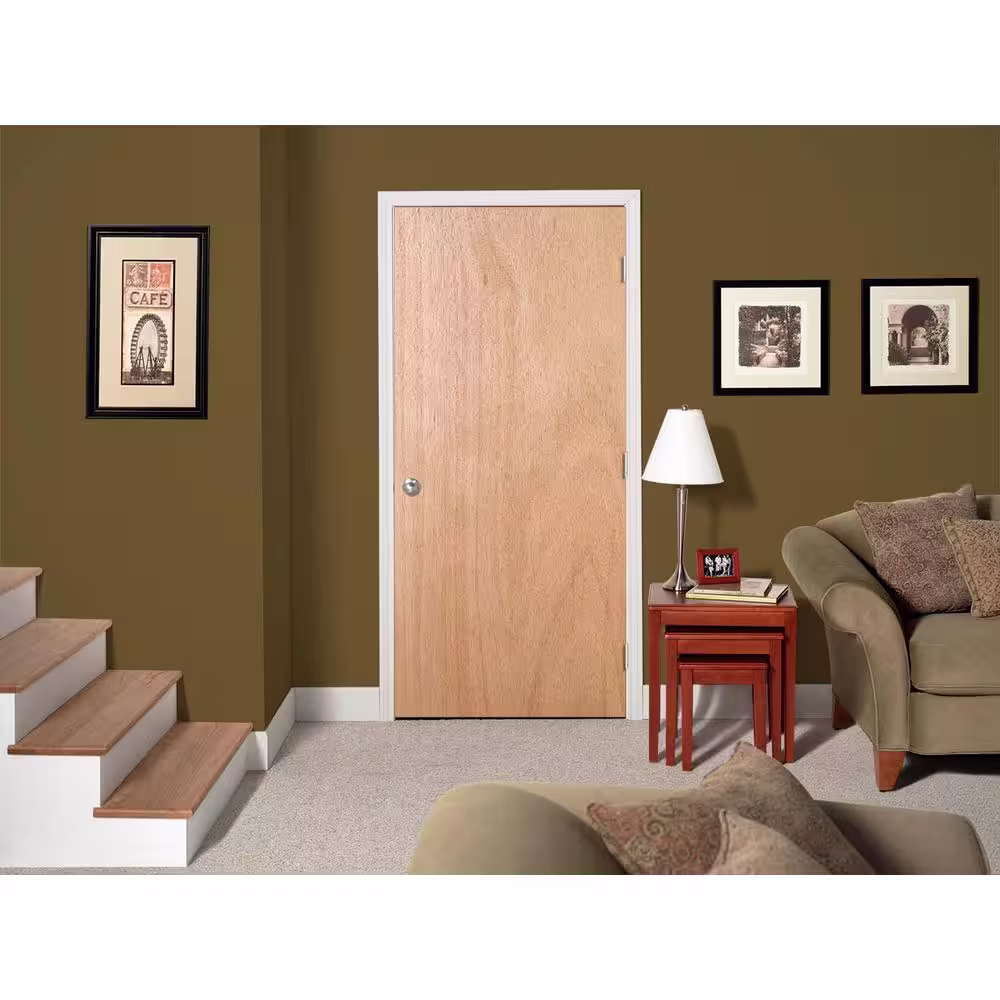 JELD-WEN Woodgrain Flush Unfinished Hardwood Interior Door Slab
