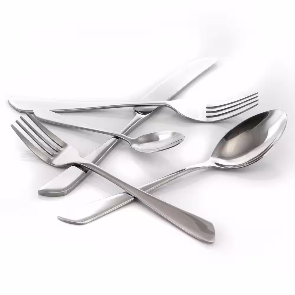 MegaChef Gibbous 20-Piece Silver Stainless Steel Flatware Set (Service for 4)