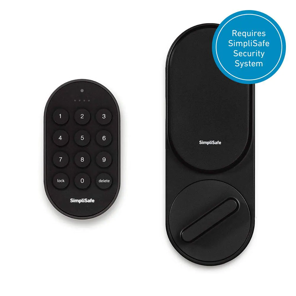SimpliSafe Smart Lock, WiFi Connected, Wireless (Battery) with PIN Pad and Remote Access - Black