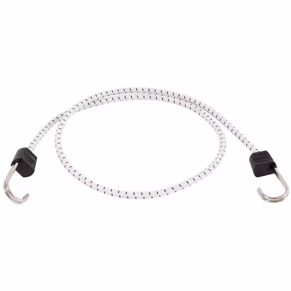 Keeper 48 in. White Marine Bungee Cord with Stainless Steel Hooks