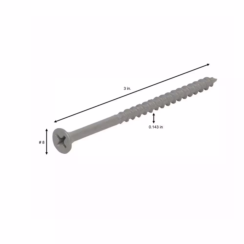 Grip-Rite #9 x 3 in. Philips Bugle-Head Coarse Thread Sharp Point Polymer Coated Exterior Screw (1 lb./Pack)