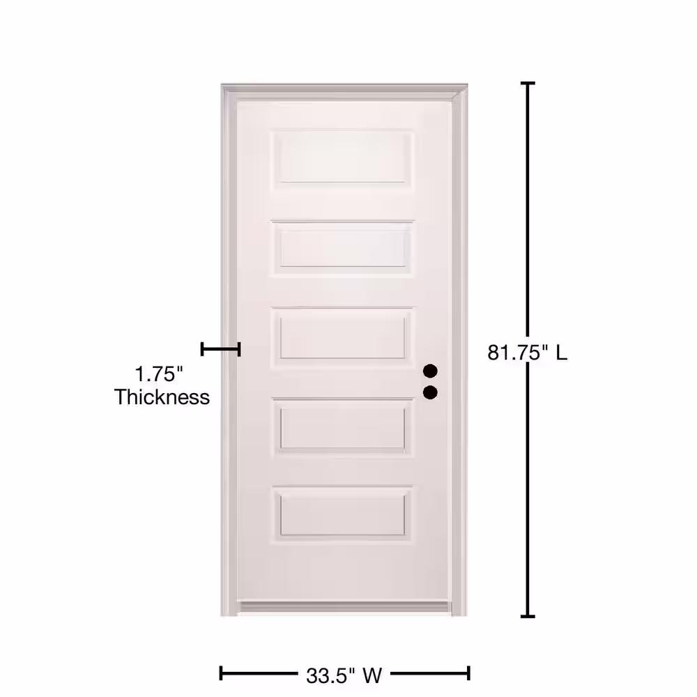 MMI Door 32 in. x 80 in. Rockport Left-Hand Primed Composite 20 Min. Fire-Rated House-to-Garage Single Prehung Interior Door