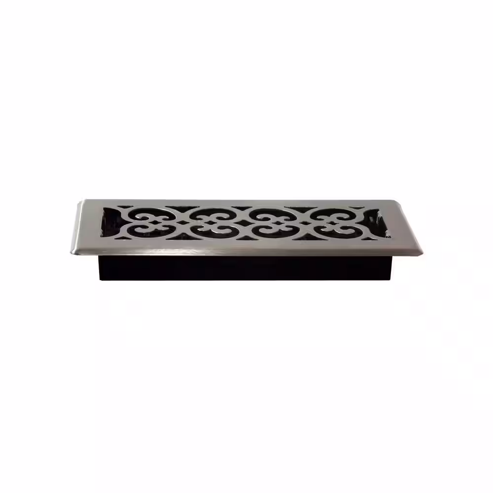 Decor Grates 4 in. x 10 in. Steel Floor Register in Brushed Nickel