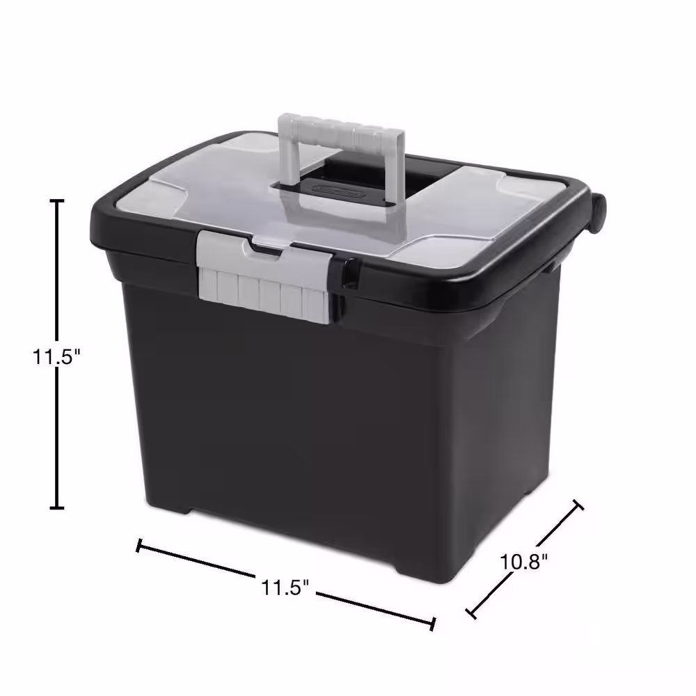 Sterilite Portable Lockable File Box Organizer with Handle (12 Pack)
