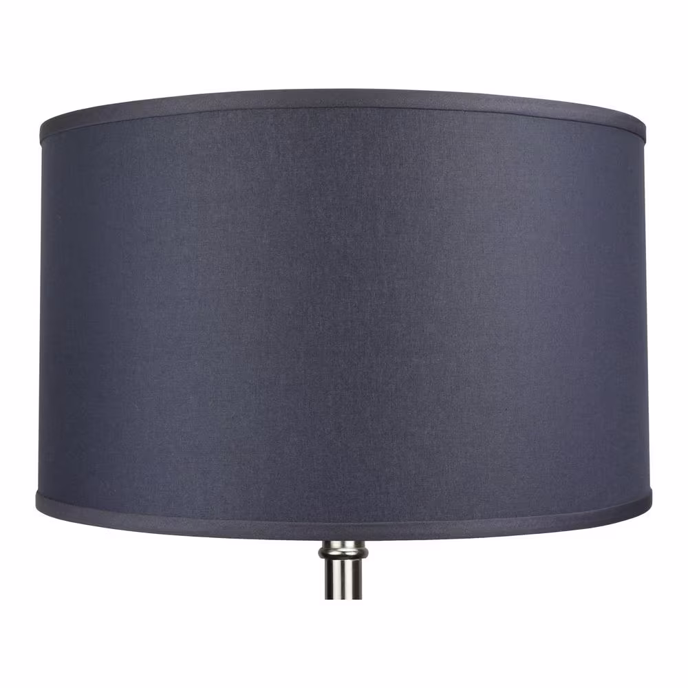 FenchelShades.com 18 in. Top Diameter x 18 in. Bottom Diameter x 11 in. H Linen Charcoal Drum Lamp Shade