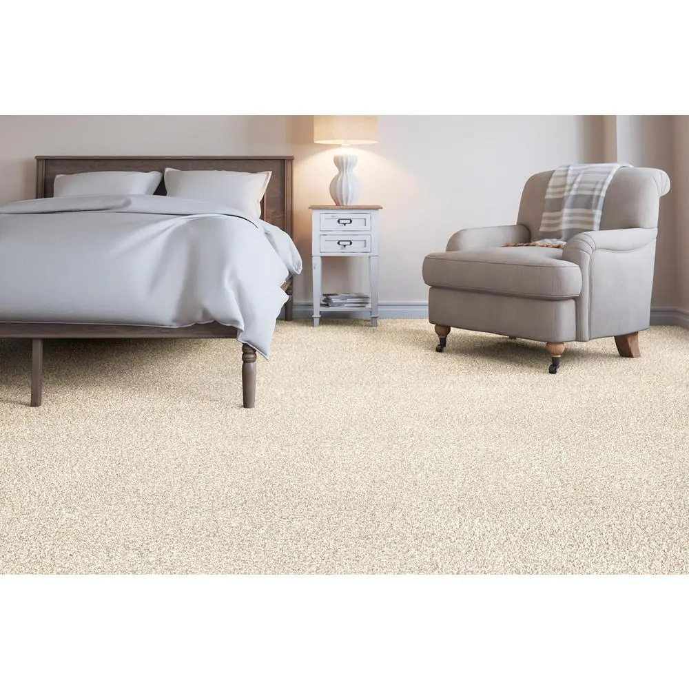 Home Decorators Collection Trendy Threads II - Chic - Beige 60 oz. SD Polyester Texture Installed Carpet