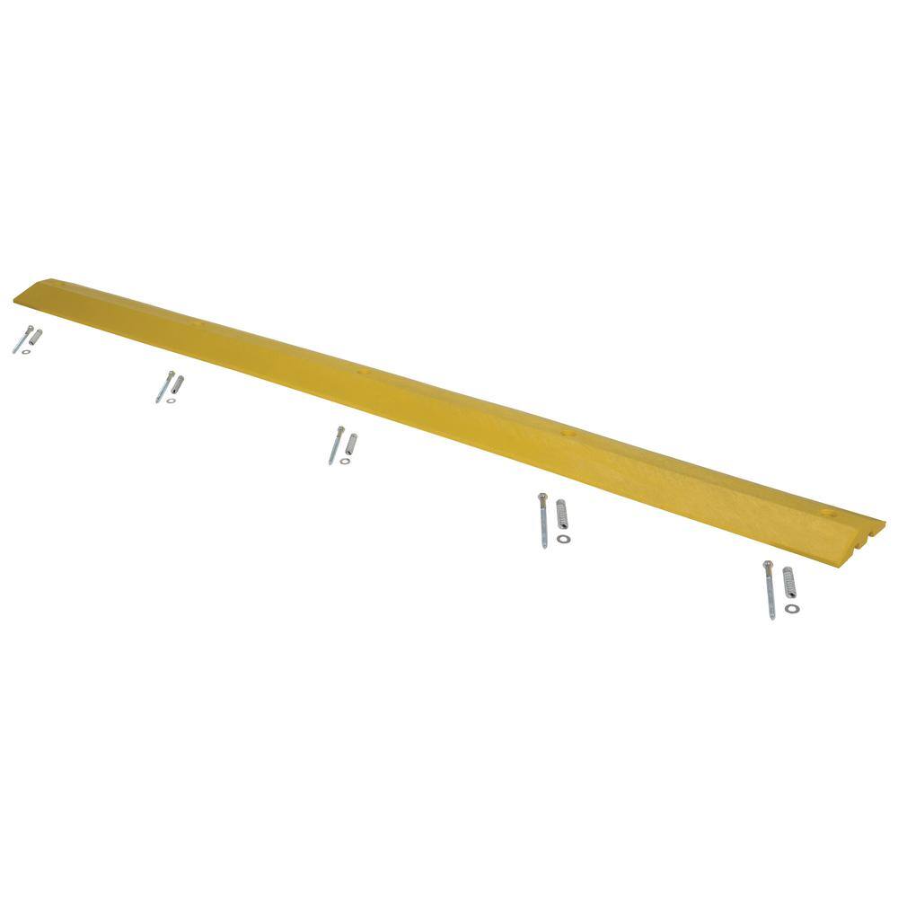 Vestil 106 in. x 10 in. x 2 in. Recycled Yellow Plastic Speed Bump with Concrete Hardware