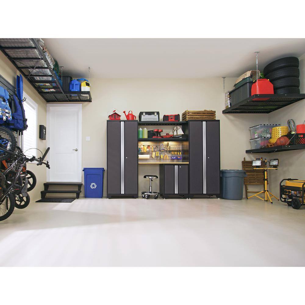 NewAge Products Bold Series 186 in. W x 76.75 in. H x 18 in. D 24-Gauge Steel Garage Cabinet Set in Gray (12-Piece)