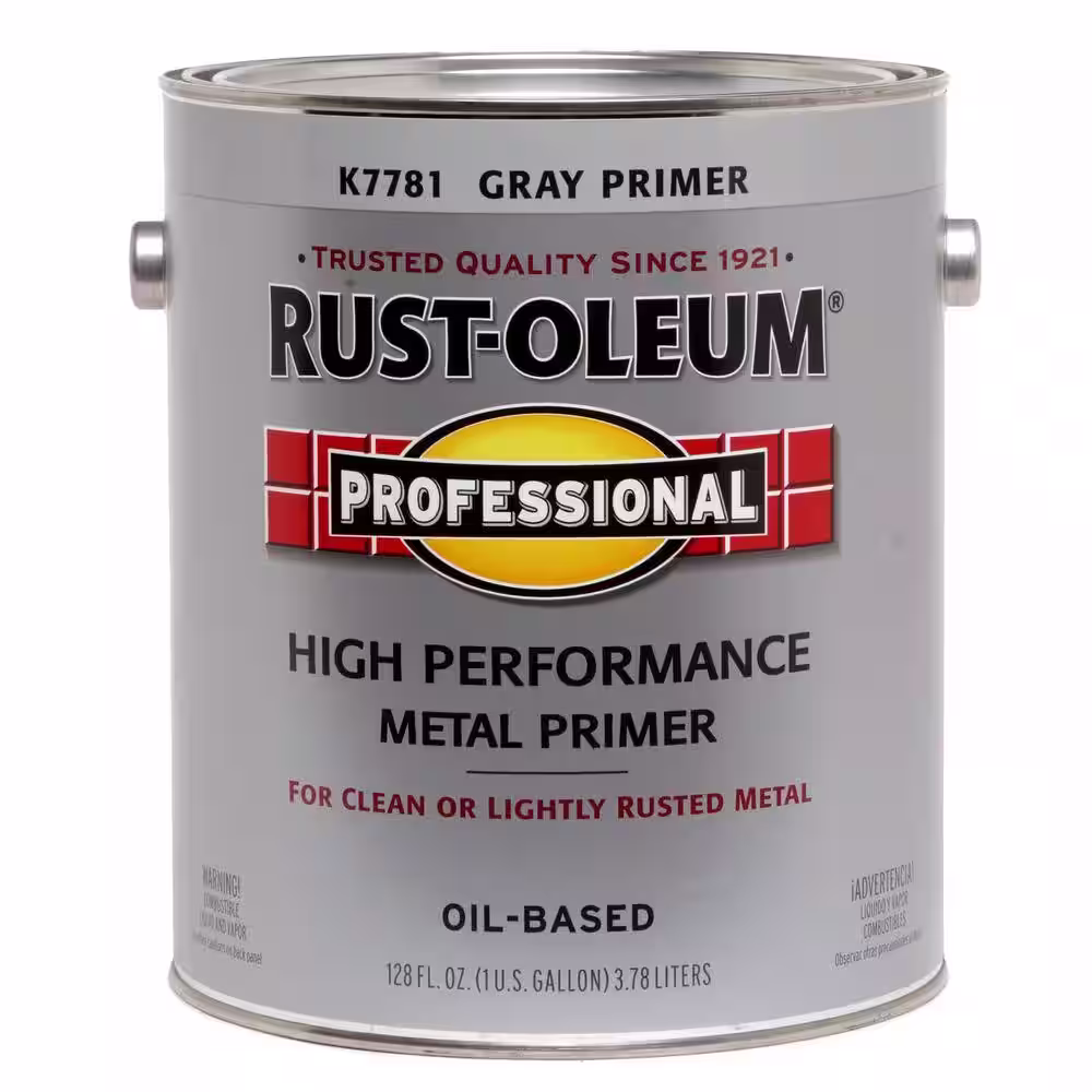 Rust-Oleum Professional 1 gal. High Performance Flat Gray Oil-Based Interior/Exterior Metal Primer (2-Pack)