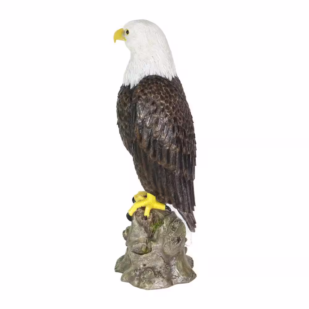 Exhart Bald Eagle on a Rock, 8 in. x 21.5 in. Garden Statue