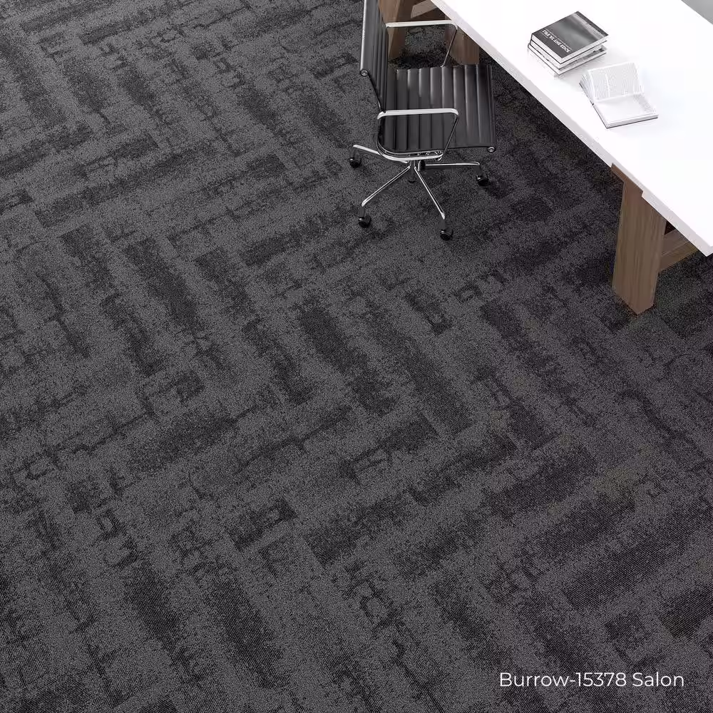 TrafficMaster Burrow Gray Residential/Commercial 9.84 in. x 39.37 Peel and Stick Carpet Tile (8 Tiles/Case)21.53 sq. ft.