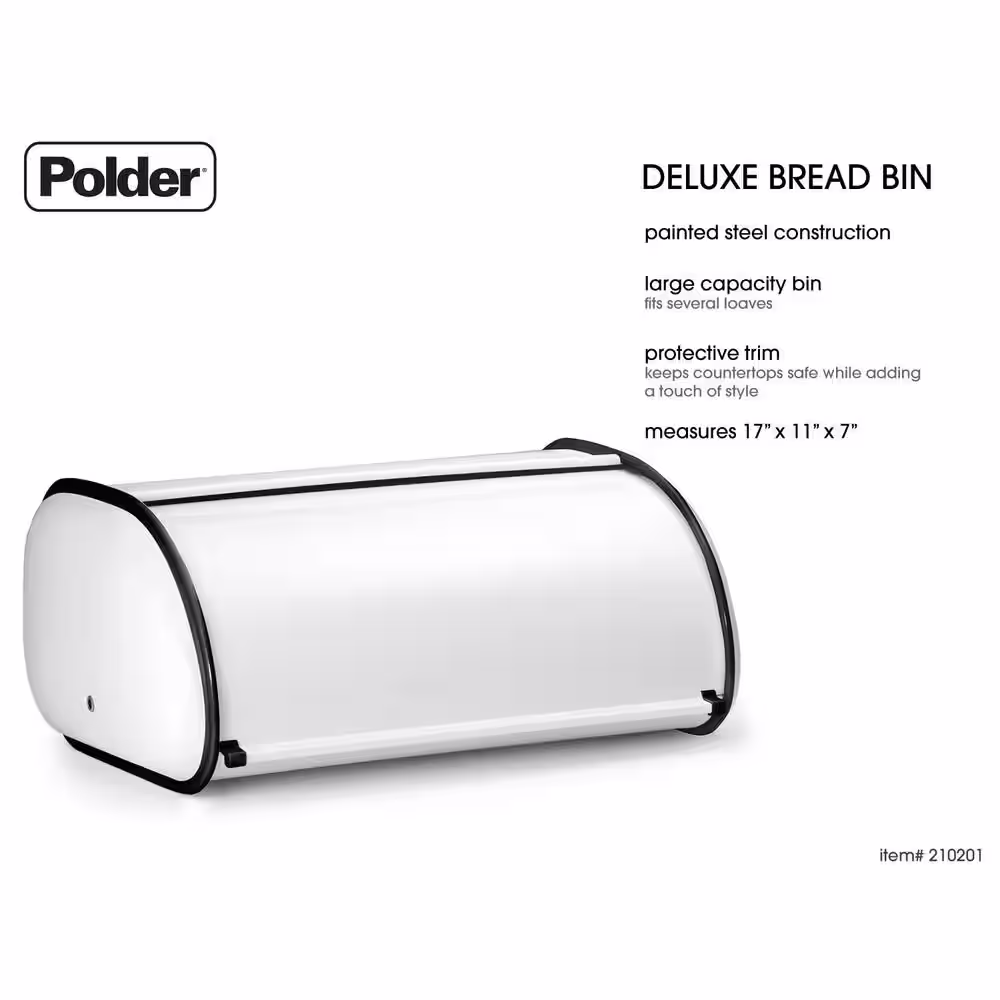 Polder Deluxe Bread Bin in White