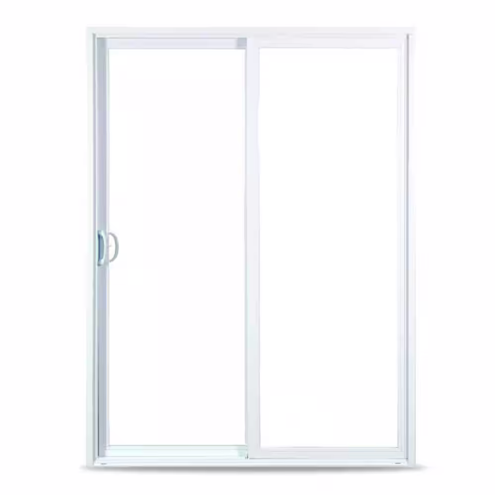 American Craftsman 72 in. x 80 in. 50 Series White Vinyl Sliding Patio Door Fixed Panel, Universal Handing