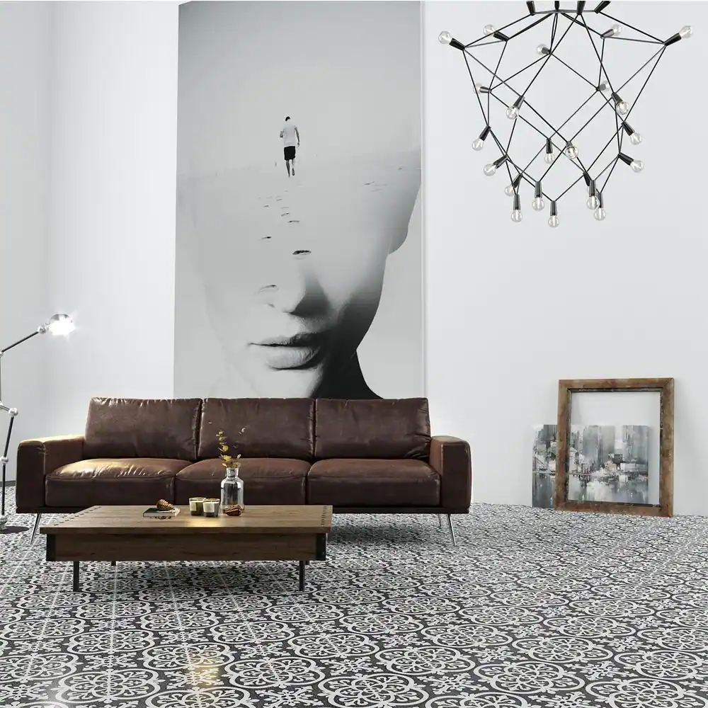 Lucida Surfaces BaseCore Florentine 12 MIL x 12 in. W x 12 in. L Peel and Stick Waterproof Vinyl Tile Flooring (36 sqft/case)