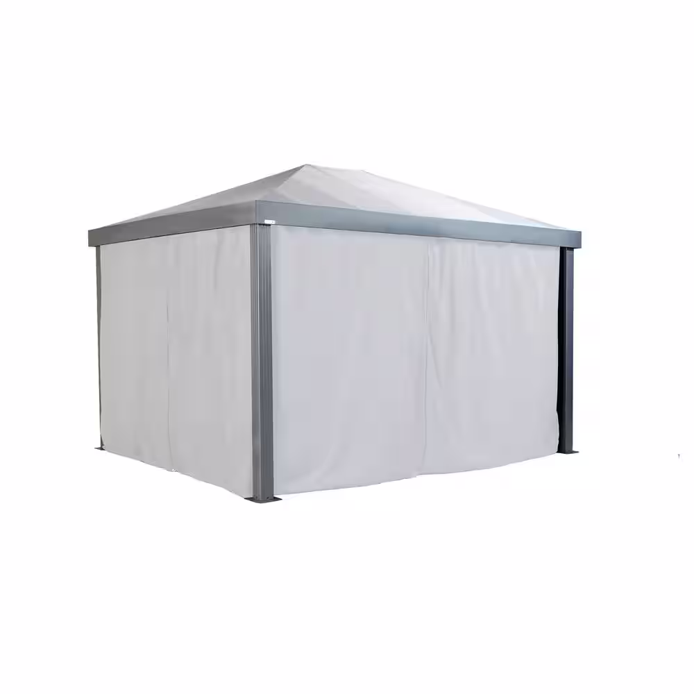 Sojag Monteserra 10 ft. x 12 ft. Silver Polyester Curtains For Gazebo