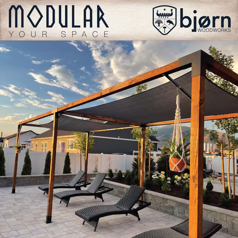 Bjorn Woodworks 10 ft. x 10 ft. Black Steel Brackets Kit Pergola