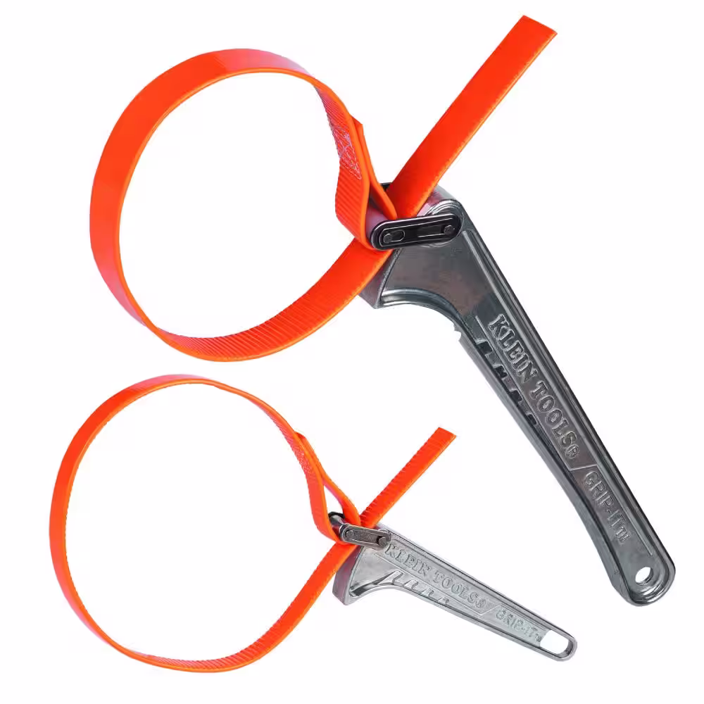 Klein Tools Grip-It Strap Wrench Set 6 in. and 12 in. Handles (2-Piece)