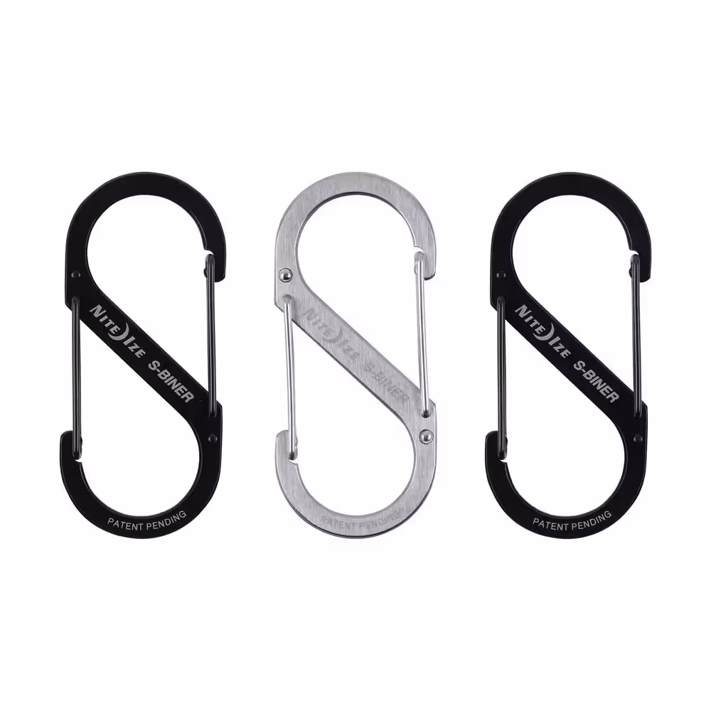 Nite Ize S-Biner Stainless Steel Dual Carabiner #4 in Stainless/Black (3-Pack)