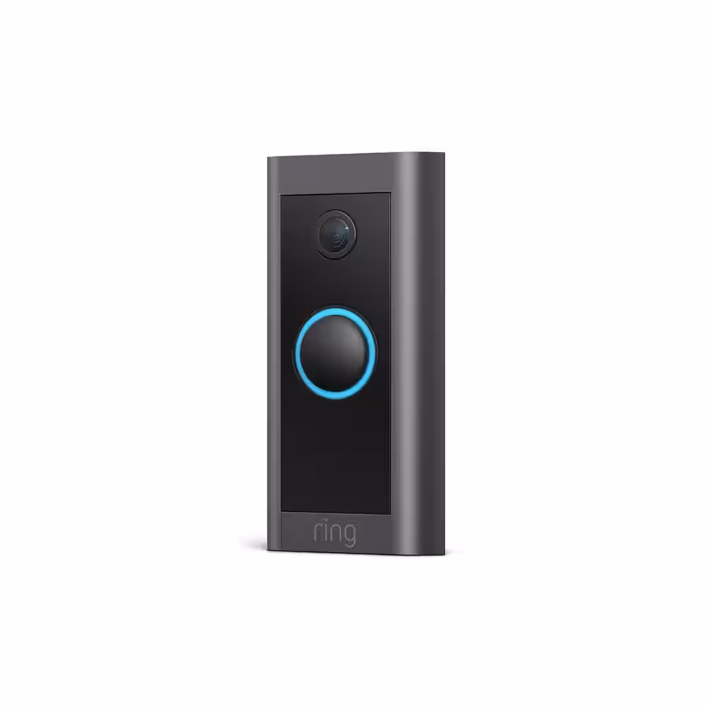 Ring Wired Video Doorbell with Stick Up Cam Battery, White