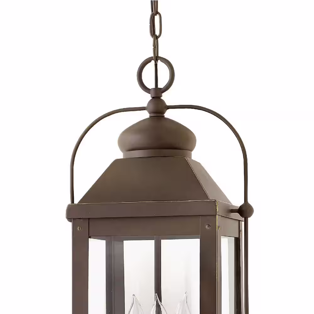 HINKLEY Anchorage 3-Light Oiled Bronze LED Outdoor Pendant Light