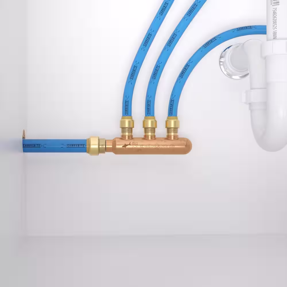 SharkBite 3/4 in. x 1/2 in. Push-to-Connect Copper 3-Port Closed Manifold Fitting