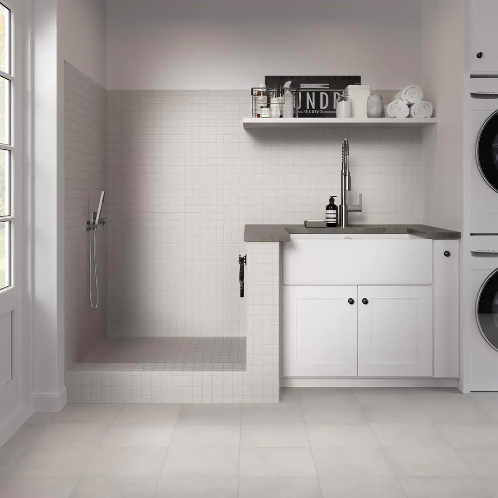 EMSER TILE ANTHEM WHITE 12.28 in x 12.28 in (8.0MM) MAT/SATIN Ceramic Floor & Wall Tile (Covers 20.96 Sq. FT./20 pieces per case)