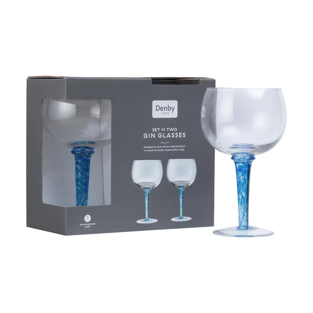 Denby Imperial Blue Set of 2 Gin Glasses