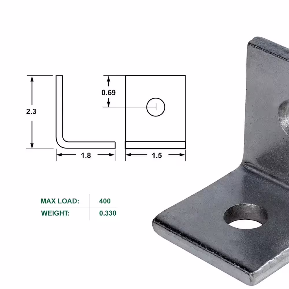 The Plumber's Choice Heavy Duty Shelf Bracket; with 1/2 in. Hole; MAX LOAD 400 lbs!; L Corner Brace; for Plumbing and Decor; Iron (10Pack)