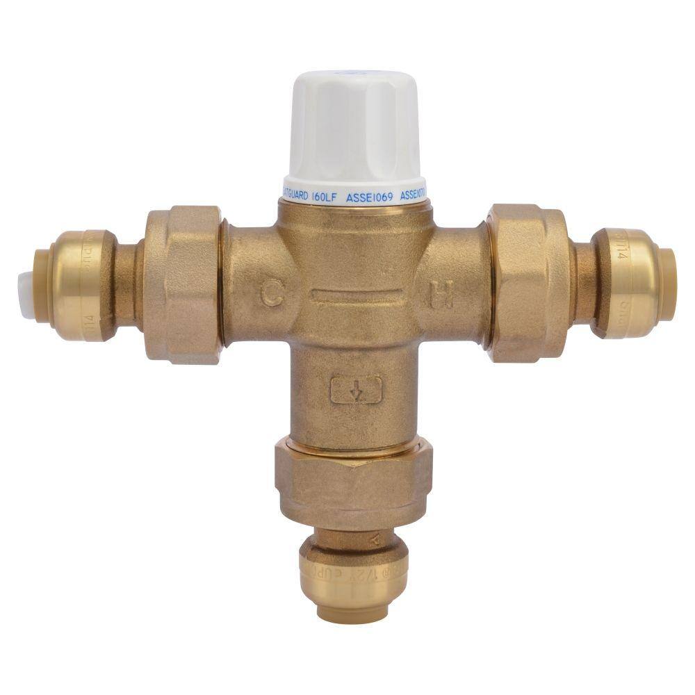 SharkBite 1/2 in. Push-to-Connect Brass Heat Guard 160 Thermostatic Mixing Valve
