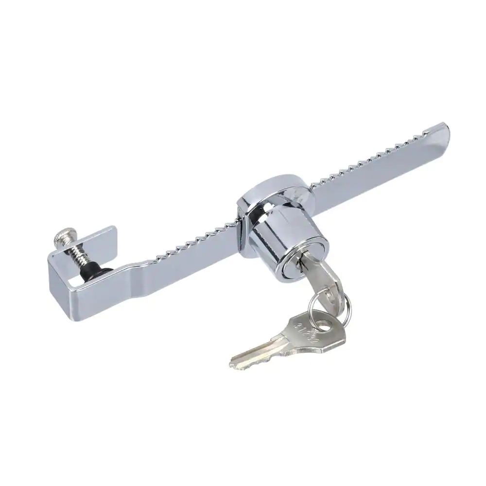 Prime-Line 9/16 in. x 5-1/2 in. Chrome Steel Plated Fits 5/16 in. Glass Showcase Window Key Lock