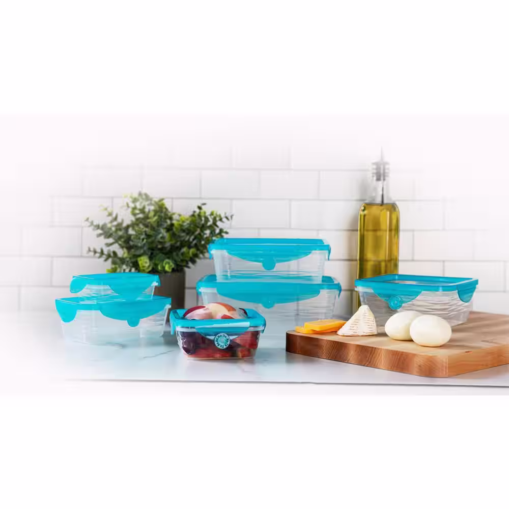 As Seen on TV 12-Pieces Stretch and Fresh Stretchable Silicone Air-Tight Food Storage Container Set
