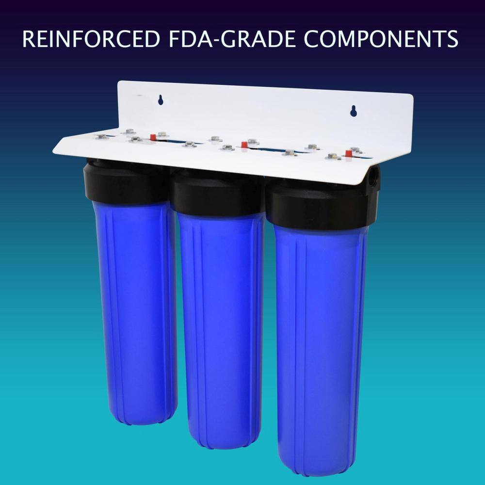 ANCHOR WATER FILTERS 3-Stage Heavy Metal KDF and Activated Carbon Whole House Water Filtration System, 4.5 x 20 in.