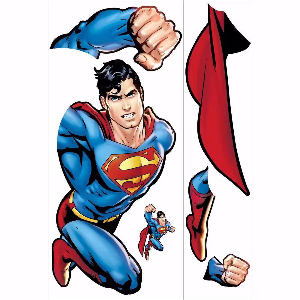 RoomMates 5 in. x 19 in. Superman Day Of Doom Peel and Stick Giant Wall Decals (6-Piece)