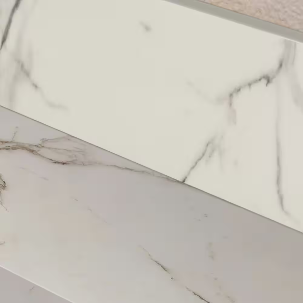 MSI Calacatta Nowy White Double Beveled 4 in. x 36 in. Polished Engineered Marble Threshold Tile Trim