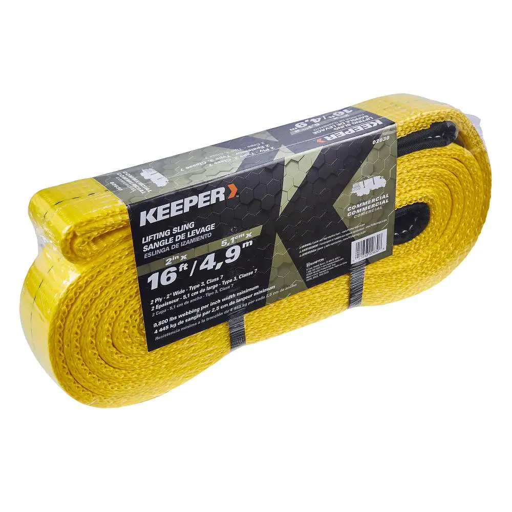 Keeper 2 in. x 16 ft. 2 Ply Flat Loop Polyester Lift Sling