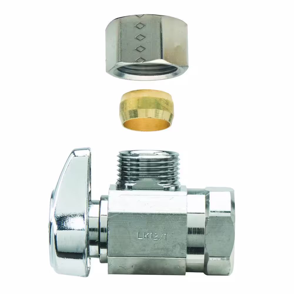 BrassCraft 1/2 in. FIP Inlet x 1/2 in. Comp Outlet 1/4-Turn Angle Valve