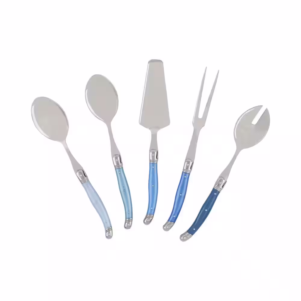 None French Home Shades of Blue Laguiole 5-Piece Hostess Set