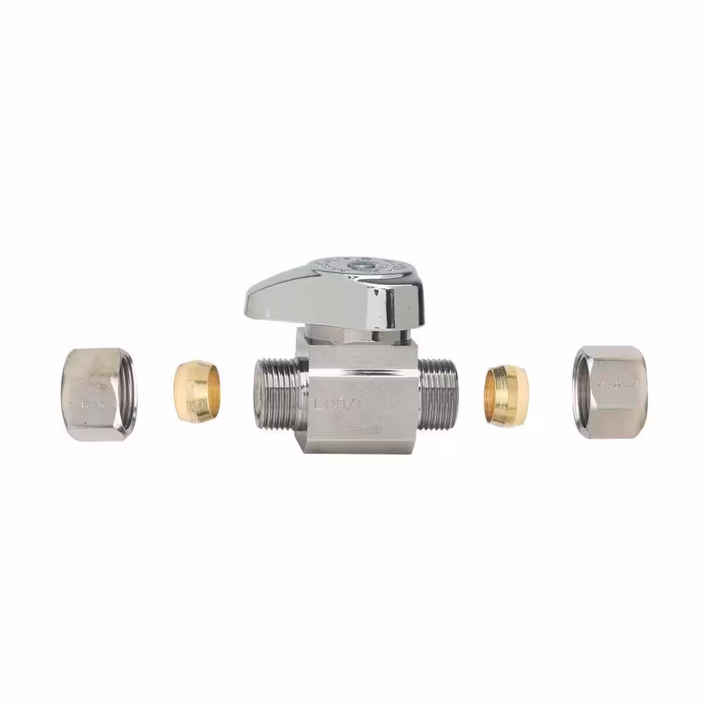 BrassCraft 1/4 in. Comp Inlet x 3/8 in. Comp Outlet 1/4-Turn Straight Valve