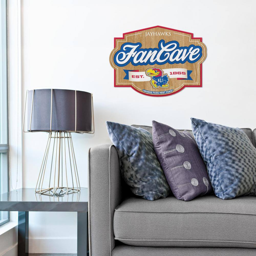 YouTheFan NCAA Kansas Jayhawks Fan Cave Decorative Sign