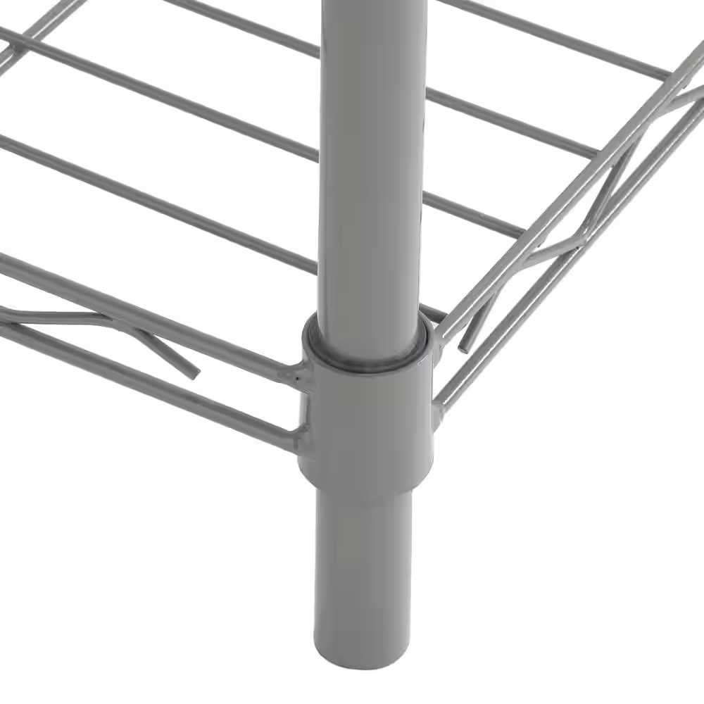 Home Basics Gray 3-Tier Metal Wire Shelving Unit (21 in. W x 32 in. H x 14 in. D)