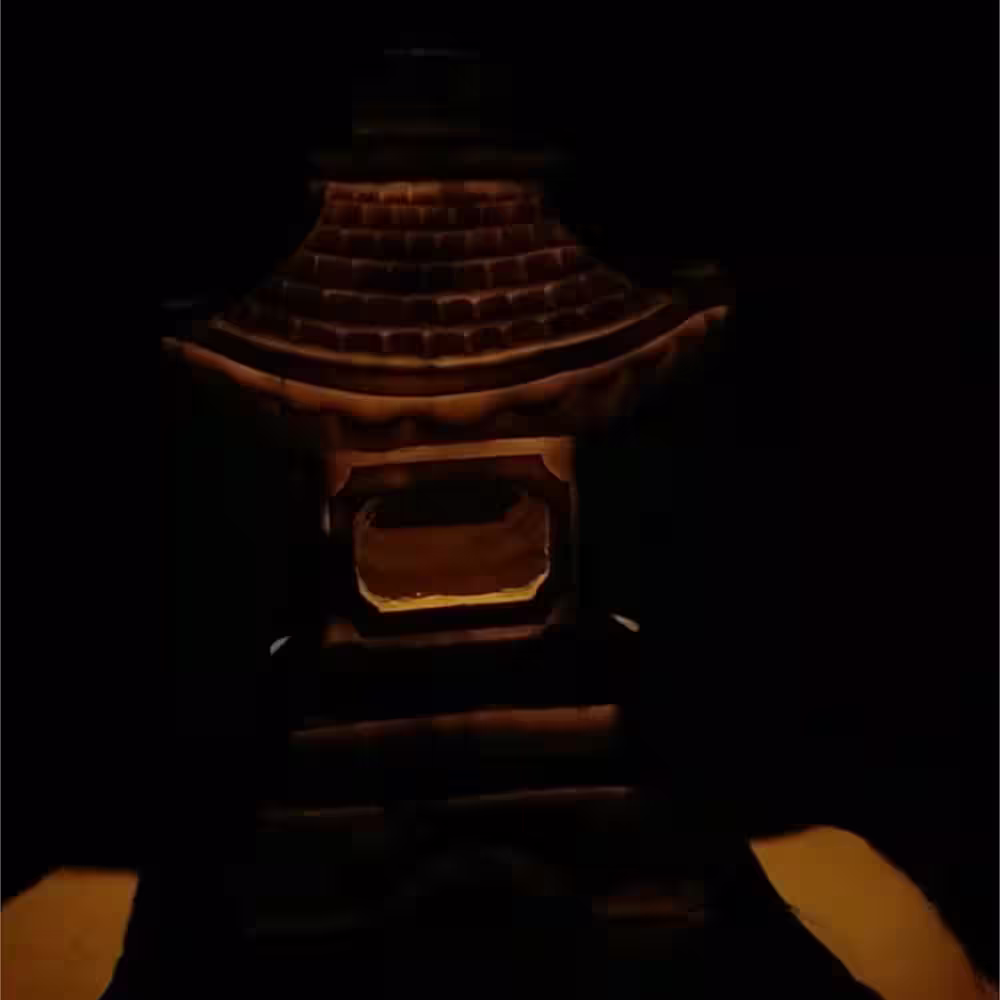 None Solar 13 in. Japanese Pagoda in Tan