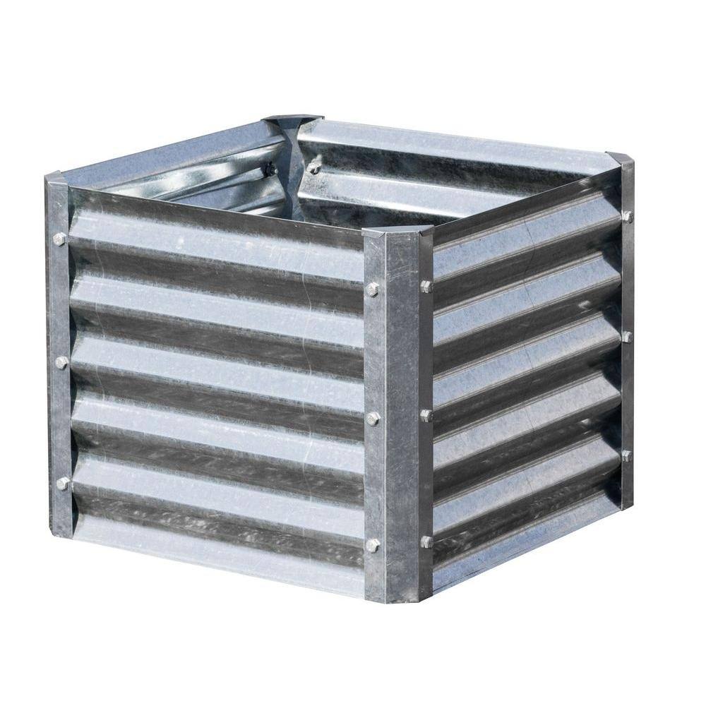 EarthMark Alto Series 22 in. x 22 in. x 17 in. Square Galvanized Metal Planter