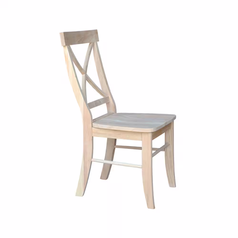 International Concepts Alexa Unfinished Wood X-Back Dining Chair (Set of 2)