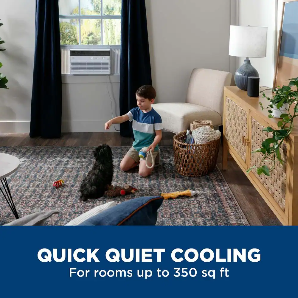 GE 8,000 BTU 115-Volt Smart Window Air Conditioner with WiFi and Remote in White, ENERGY STAR