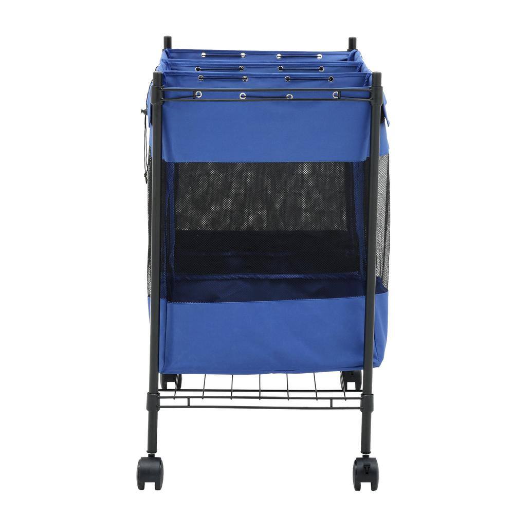 HOUSEHOLD ESSENTIALS 33 in. H x 35 in. W x 18 in. D Black Metal 3-Cube Storage Organizer