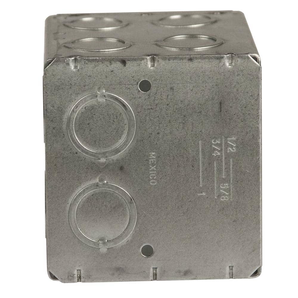 None 3-1/2 in. D Galv. Steel Gray 2-Gang Non-gangable Masonry Box with 16 Concentric KO's, 1-Pack